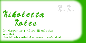 nikoletta koles business card