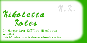 nikoletta koles business card